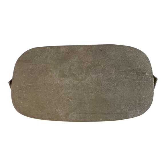 Vtg Hand-Painted Green Picnic Basket Purse Church Steeple Handle Village Scene - Picture 10 of 11